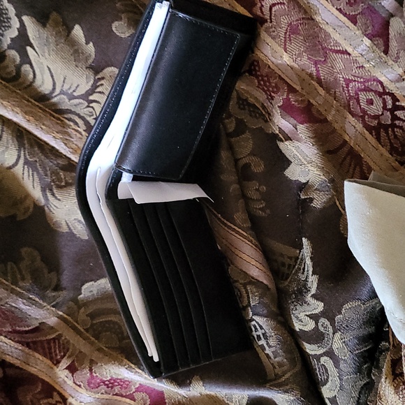 Michael kors men's black leather wallet 4 cc change and slip for bills gorgeous - Picture 4 of 6